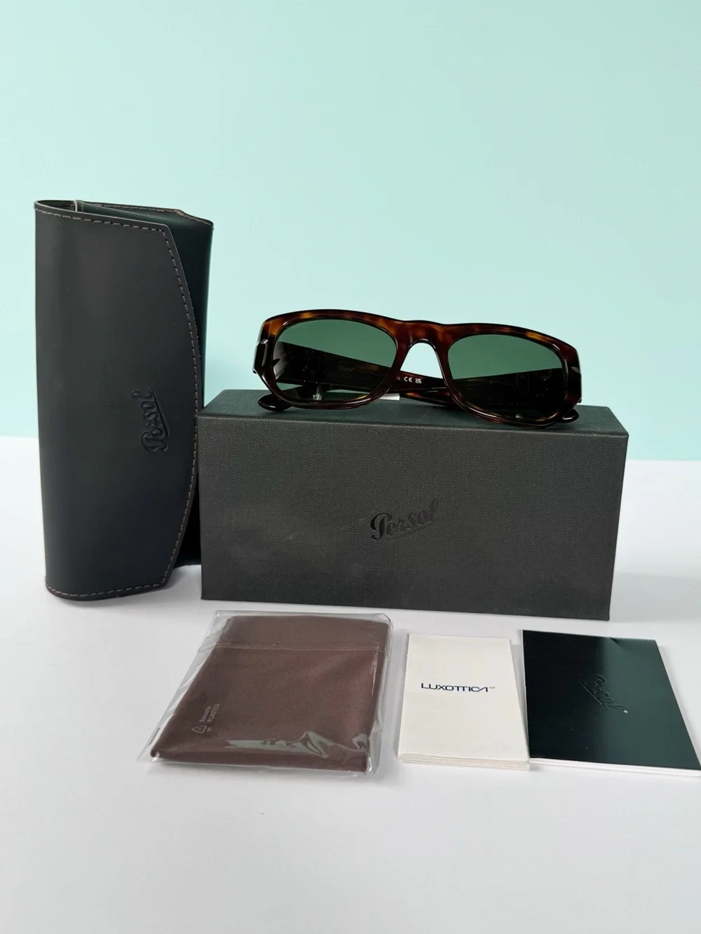 Persol PO3308S Unisex Square Havana Sunglasses | NWT